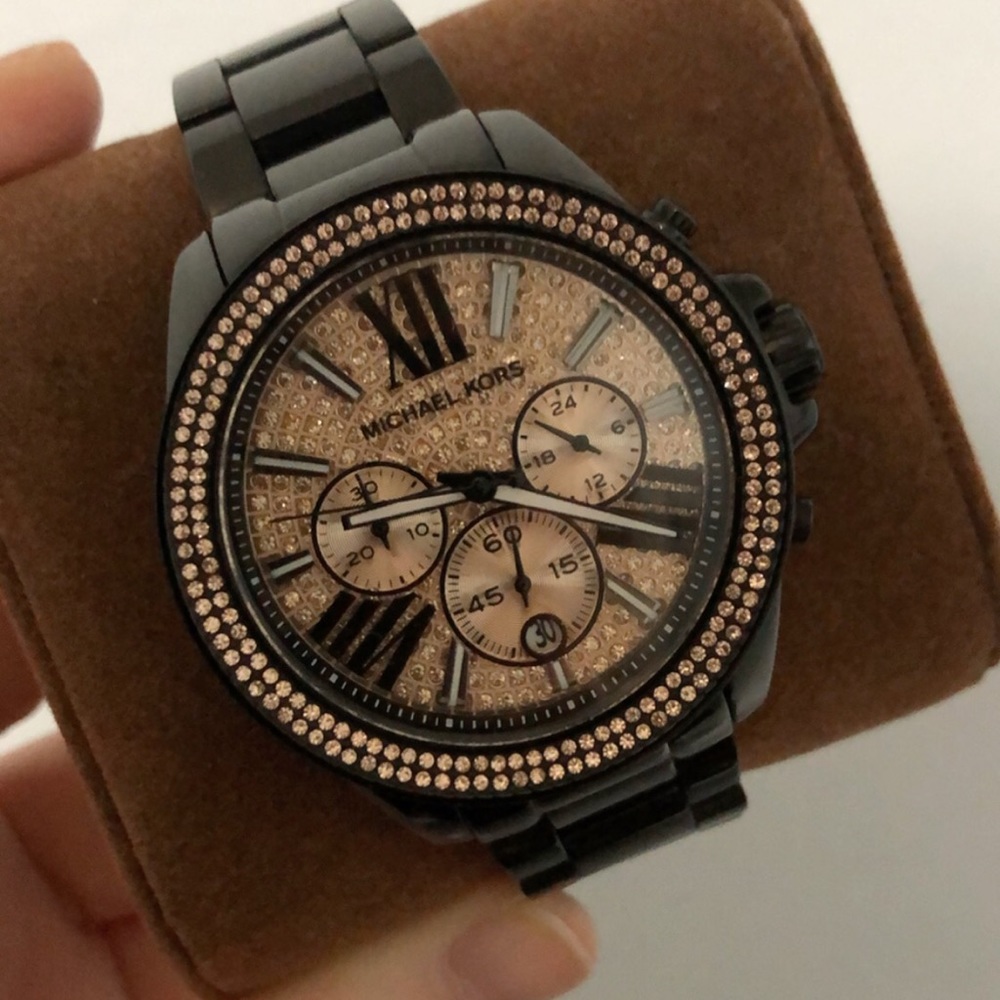 MK5879 Michael Kors Chronograph Black/Rose Gold